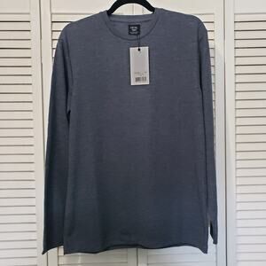 Level Ten Long Sleeve Knit Shirt Men's Size Small Gray-Blue Crew Neck Pullover